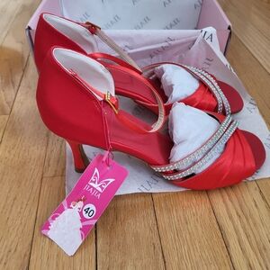 JIAJIA 20524 Women's Satin Sandals High Heel Latin Salsa Performance Dance Shoes